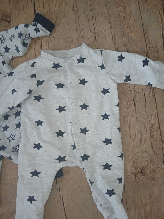 2x Dresowy rampers Fox &Bunny 3-6m gwiazdki
