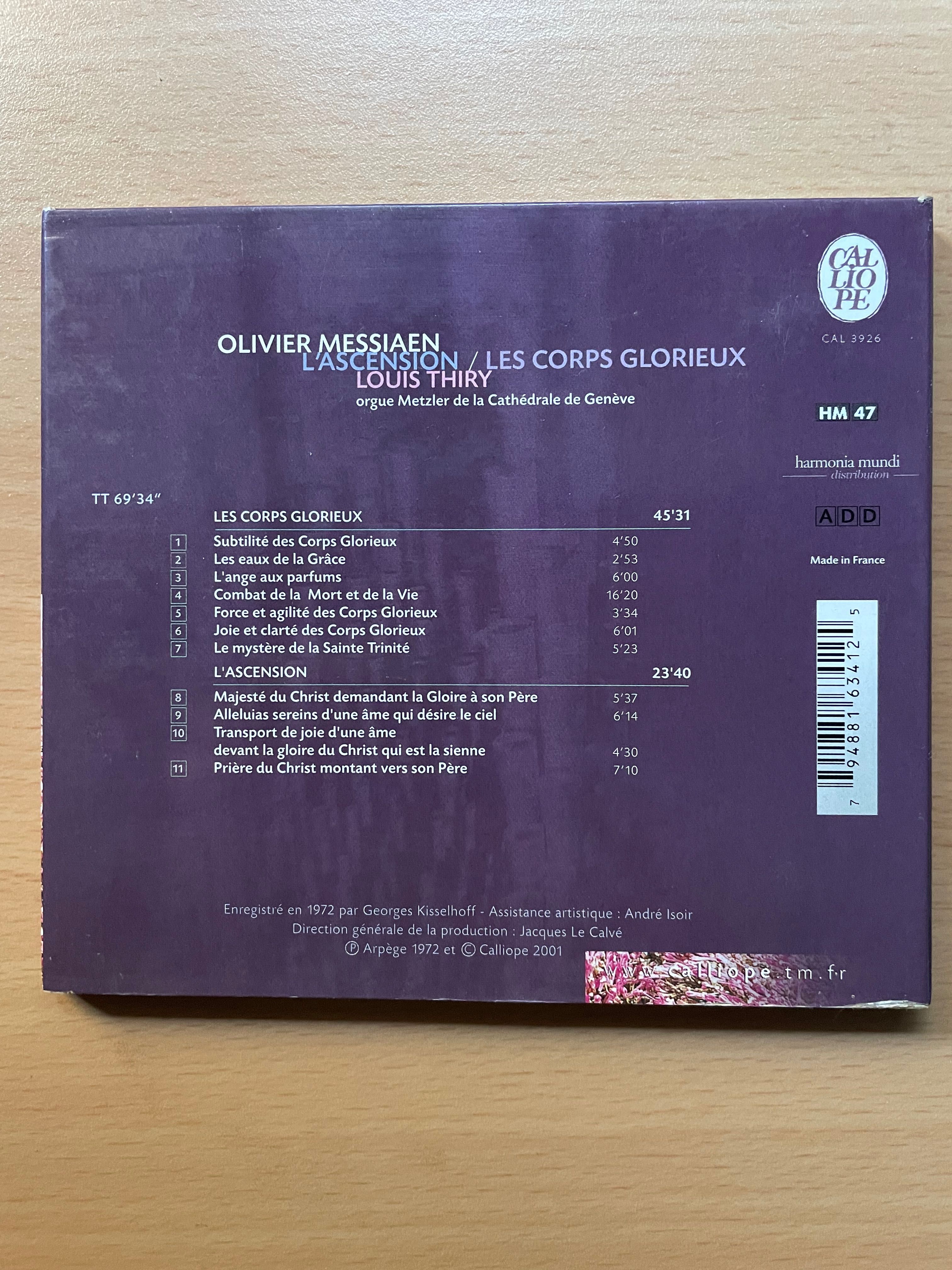 CD Olivier Messiaen / Louis Thiry – L'Ascension / Les Corps Glorieux