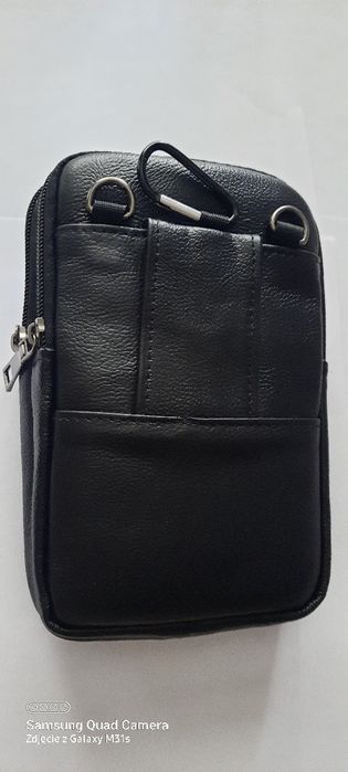 Saszetka męska ze skóry naturalnej bydlęcej na ramię lub pasek spodni