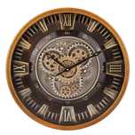 Stylowy Złoty Okrągły Ścienny Zegar retro vintage Rzymski Loft 180461