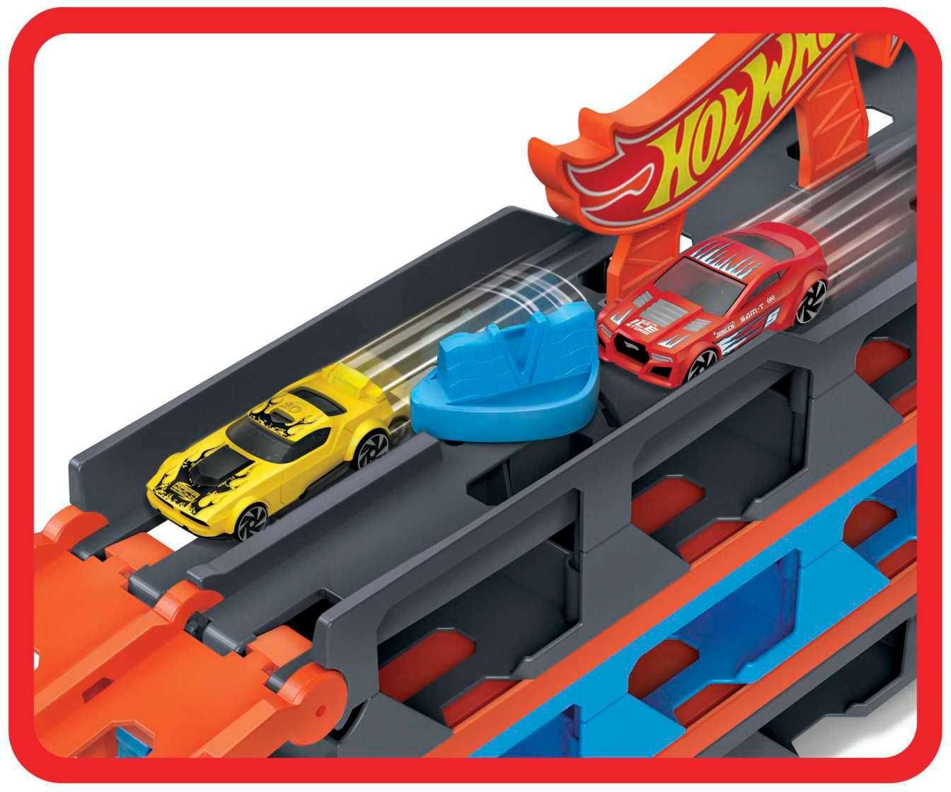 Автовоз трек Hot Wheels. Вантажівка-транспортер Хот Вілс, запускач