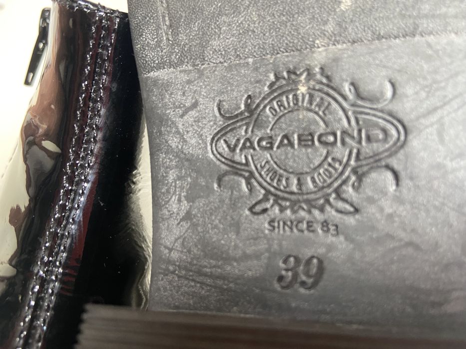 Полусапожки Vagabond, б/у, 39 размер,лак+ замша натуральная