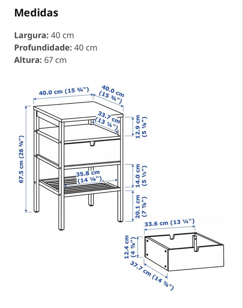 Mesa de cabeceira em bambu