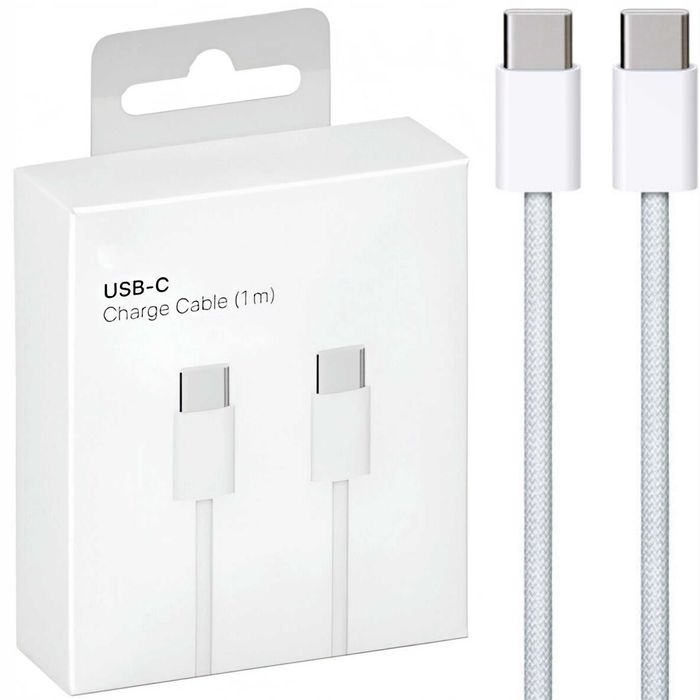 Kabel USB-C NA USB-C 1m – szybkie ładowanie PD, nylonowy oplot, 3A