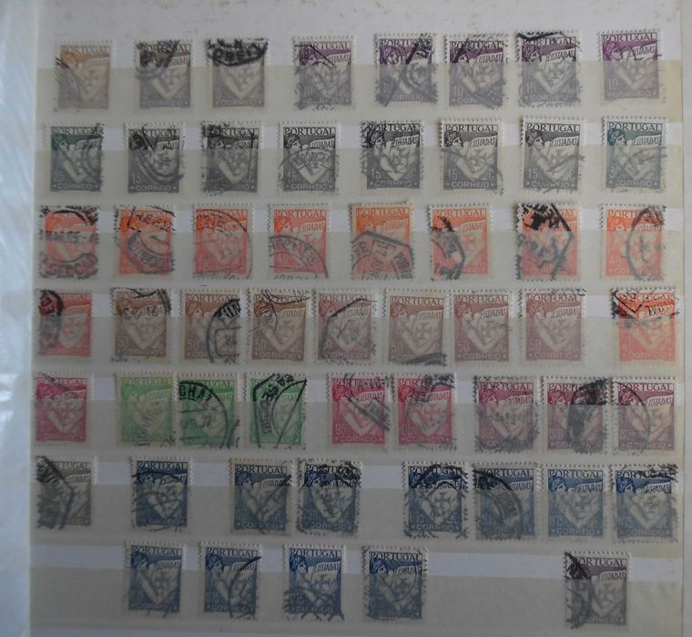 Selos Portugal- Para Marcofilia 6 páginas 379 selos