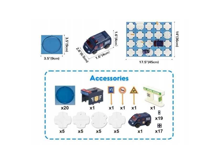 Puzzle z labiryntem dla autek efekty dźwiękowe 20 puzzli