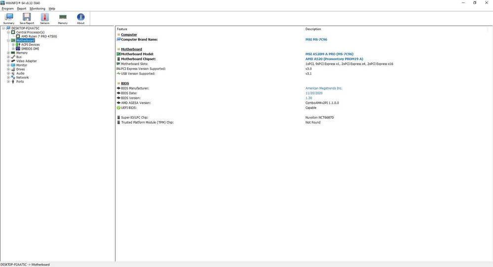 AM4 MSI A520M -A PRO б/в