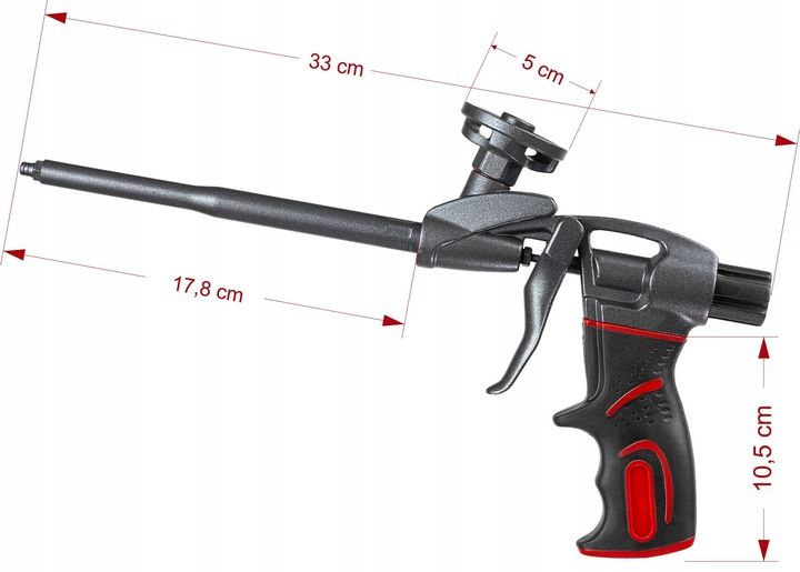 Pistolet Teflonowy Do Pianki Piany Kleju + Czyścik Bauhus Pro