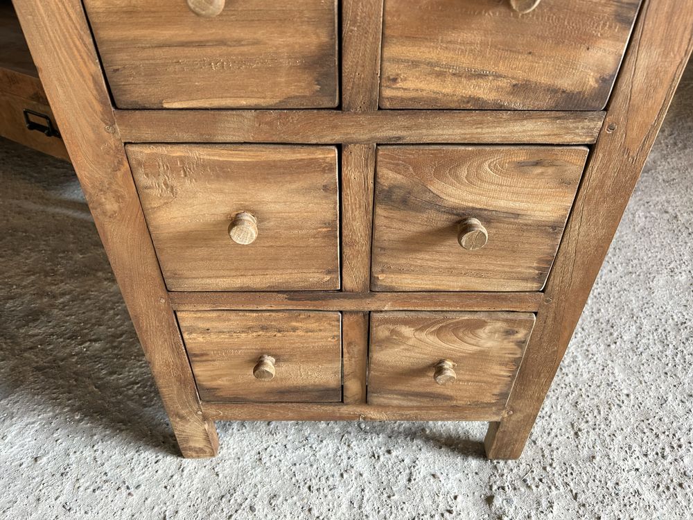 mała komoda z szufladami drewniana lite drewno TEAK szafka rustykalna