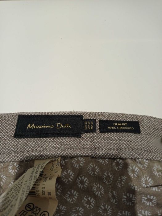 Massimo Dutti Slim Fit – piaskowe chinosy/casual-smart (EU38)