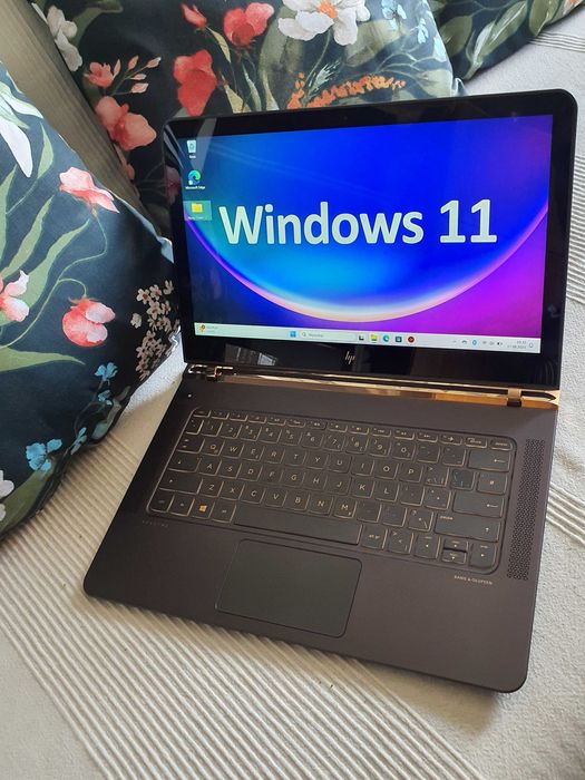 GOLD Windows11 HP Pro Spectre FHD wąski śliczny laptop Złoty usb-c SSD