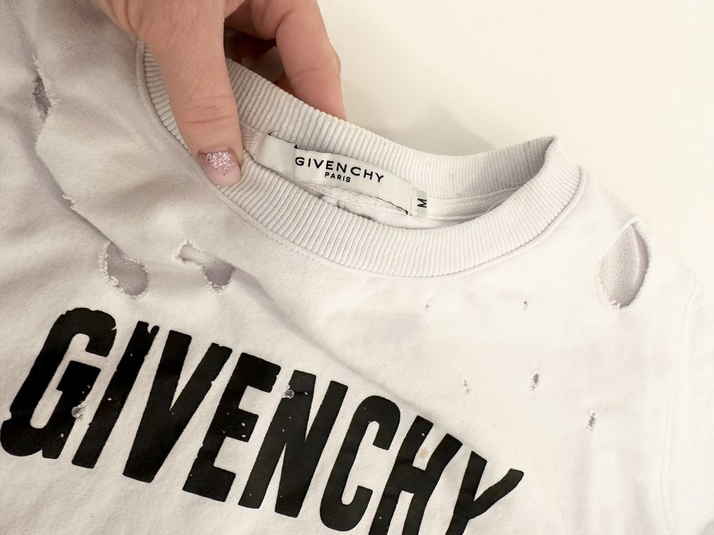 Givenchy bluza biała dziury M