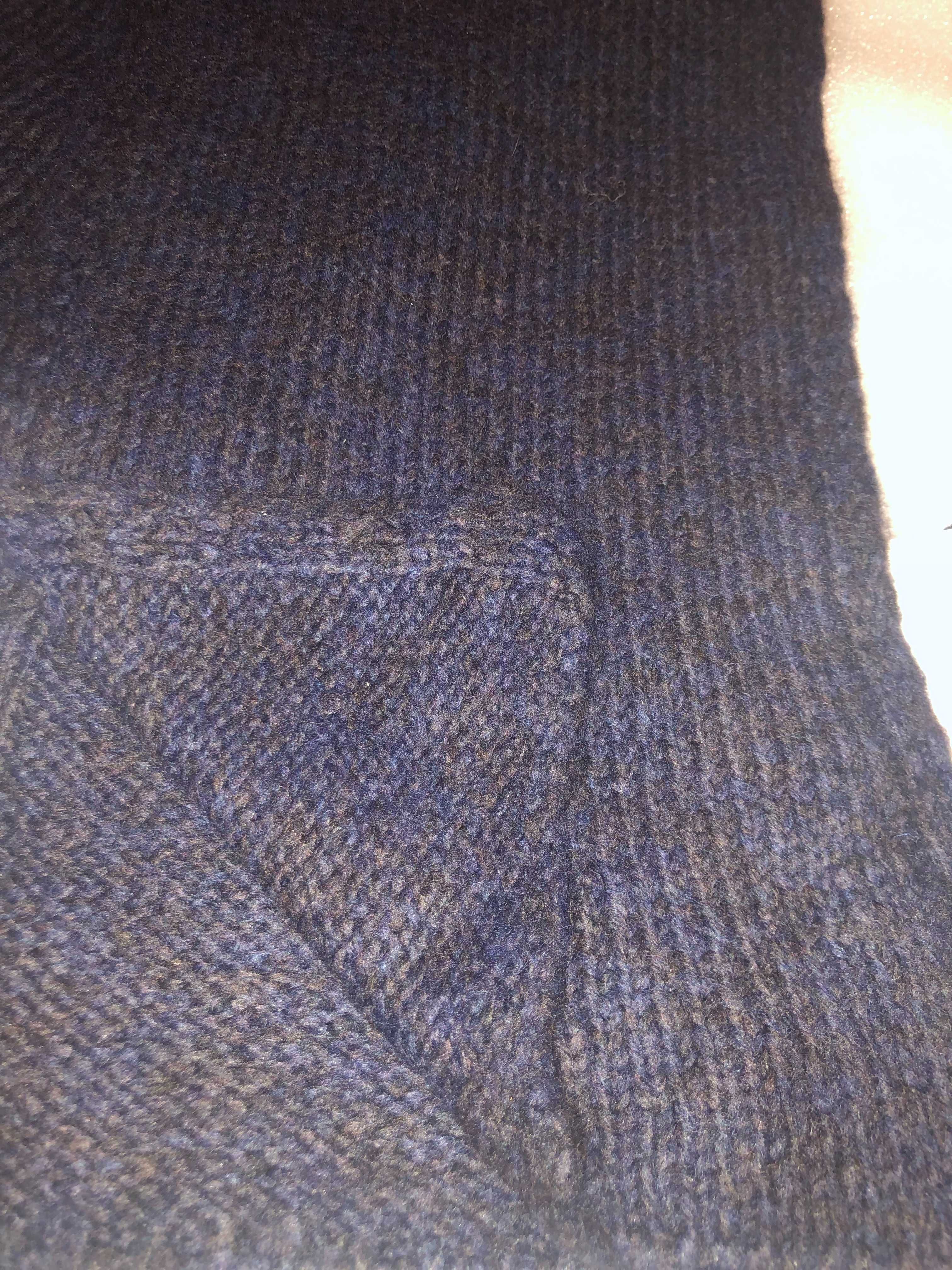 Modny Damski szalik Wool & Co wełna śliwkowy