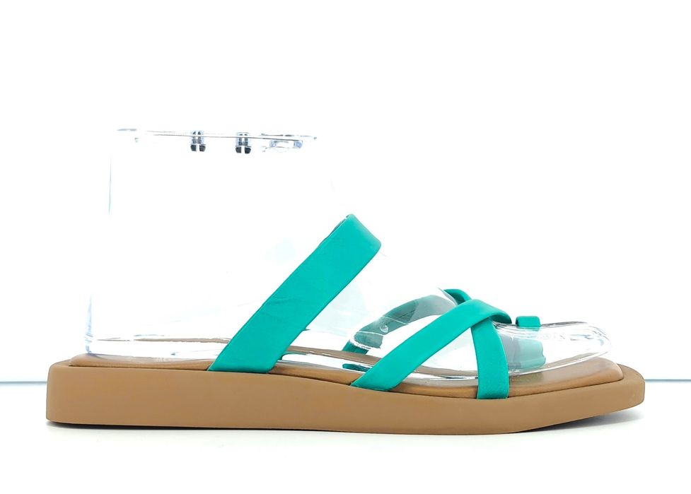 Klapki skórzane turkusowe Inuovo 37