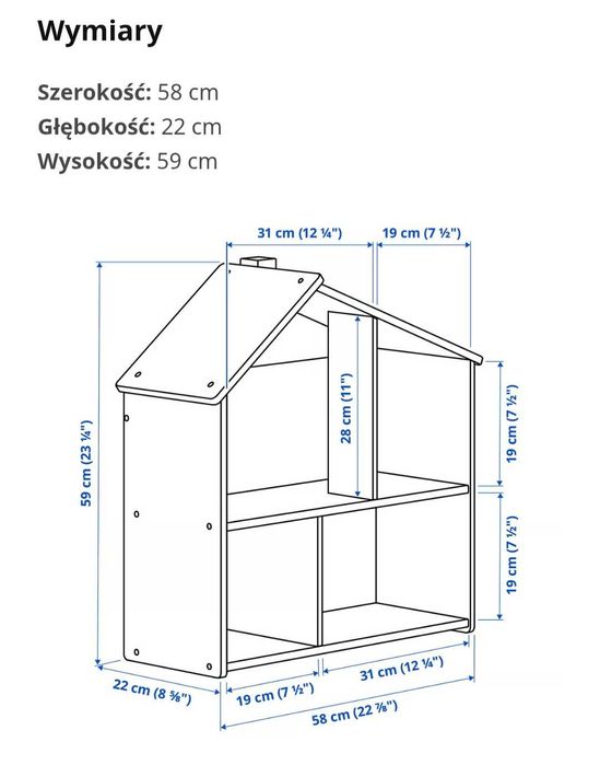 IKEA FLISAT Drewniany domek, półka ścienna Tylko Odbiór Osobisty