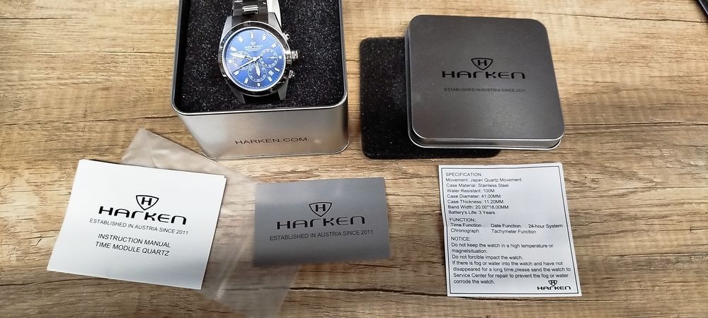 Zegarek chronograf  stał szl WR 10 atm