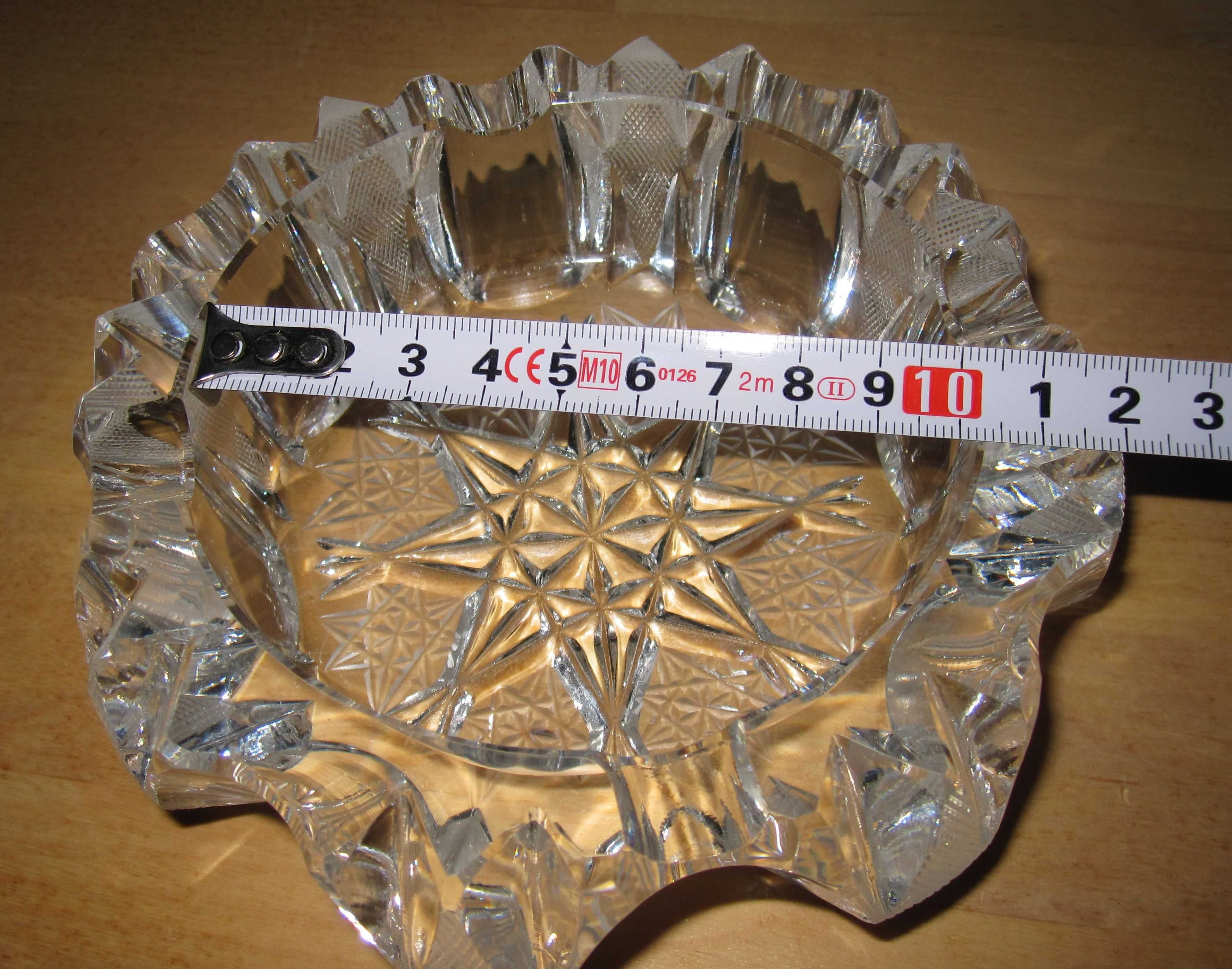 Popielniczka kryształ, szkło PRL ciężka ponad 1kg