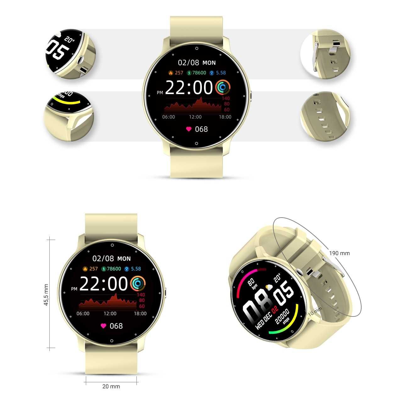 SMARTWATCH Gravity GT1-6 żółto- żółty