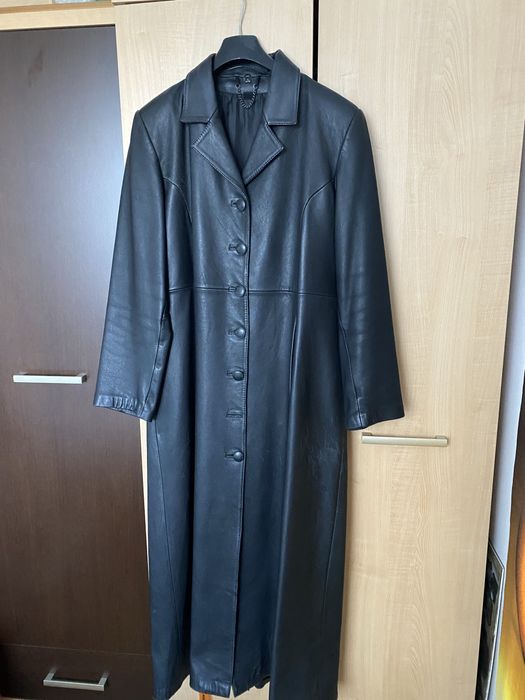 Płaszcz skórzany długi damsku