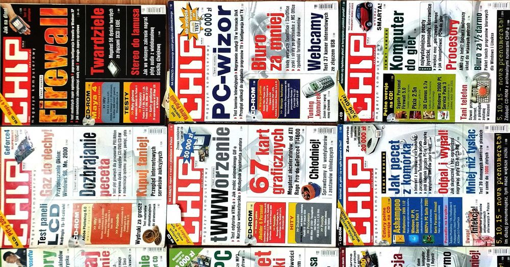 CHIP magazyn komputerowy 2002 / 12 wydań+ 12 płyt