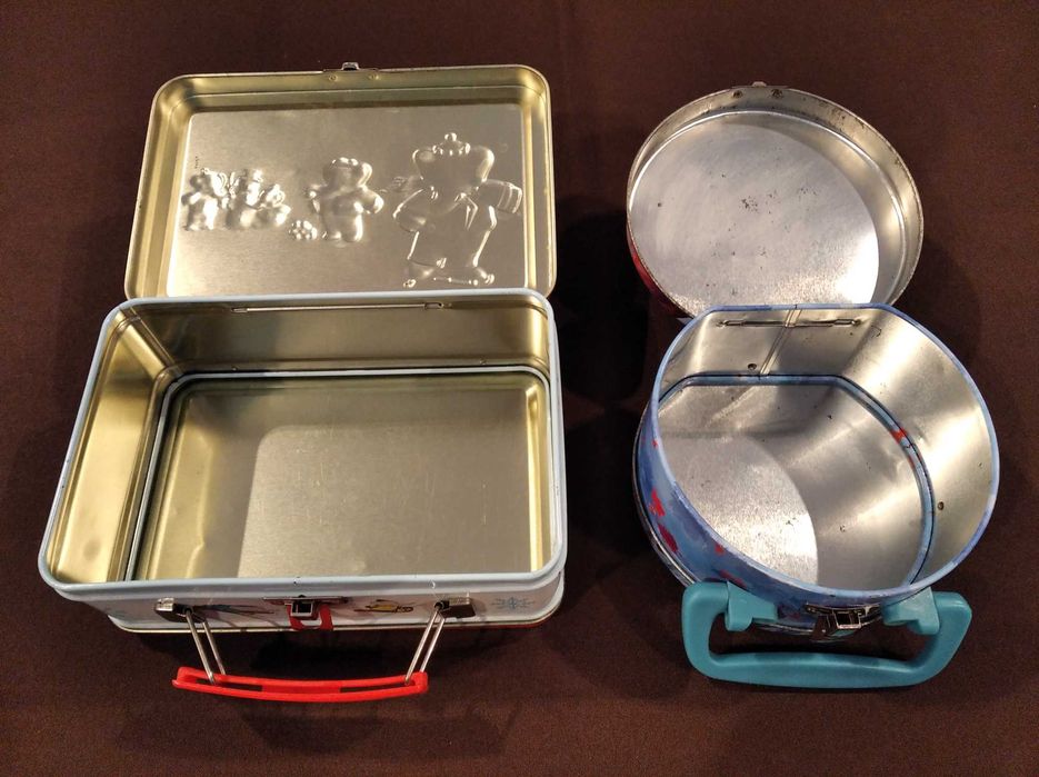 Babar e Frozen: malas de mão / lancheiras infantis em lata