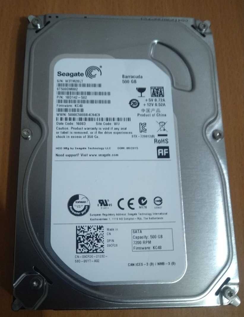 Жесткий диск 500Gb Seagate Barracuda ST500DM002 7200rpm SATAIII 3.5''