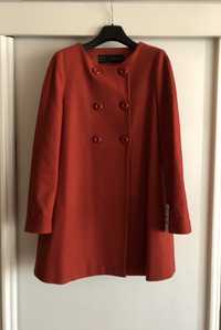 Осеннее шерстяное новое пальто Zara Basic шикарного оранжевого цвета X