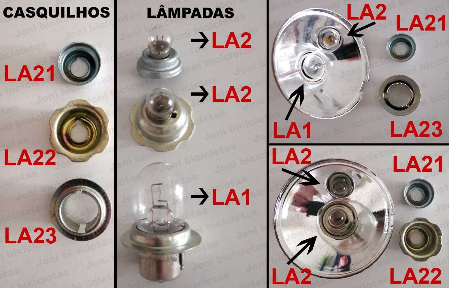 Suportes de farol e dínamo de bicicleta