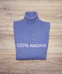 Sweter golf 100% kaszmir fioletowy