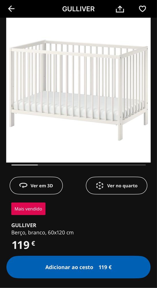 Berço com colchão Ikea