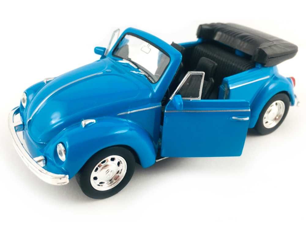 VW Beetle cabrio Garbus model WELLY 1:34 niebieski