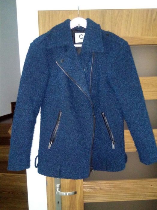 Cubus boucle bukla ramoneska s biker granatowy