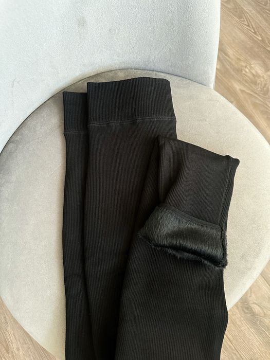 Лосини теплі в рубчик на хутрі з ефектом утяжки преміум якість