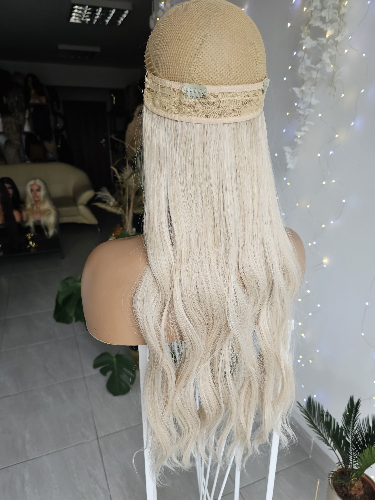 Długie clip in flip in jasny blond 55 cm naturlany efekt zagęszczenia