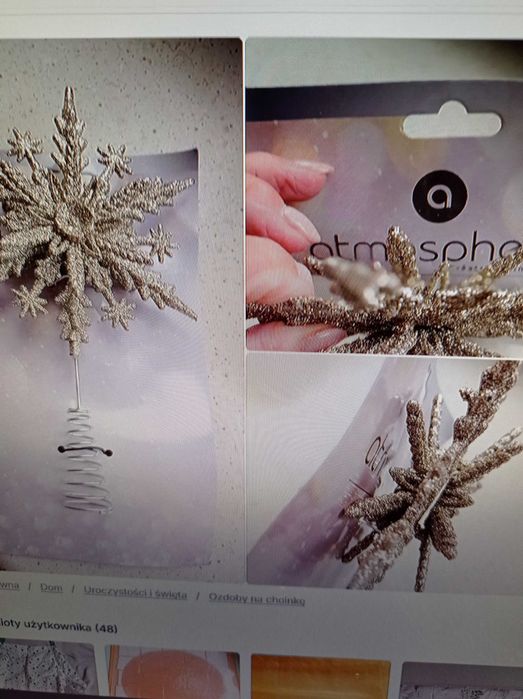 NOWA Ozdoba choinkowa gwiazda , czub na choinkę