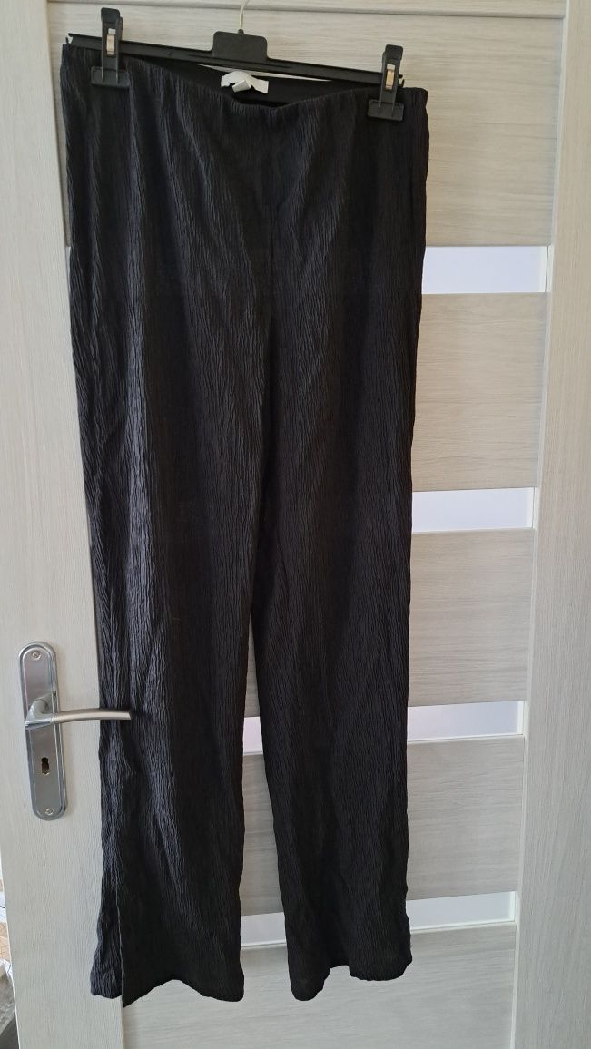 DUŻE spodnie H&M wysoki stan krepowane czarne damskie jak nowe!