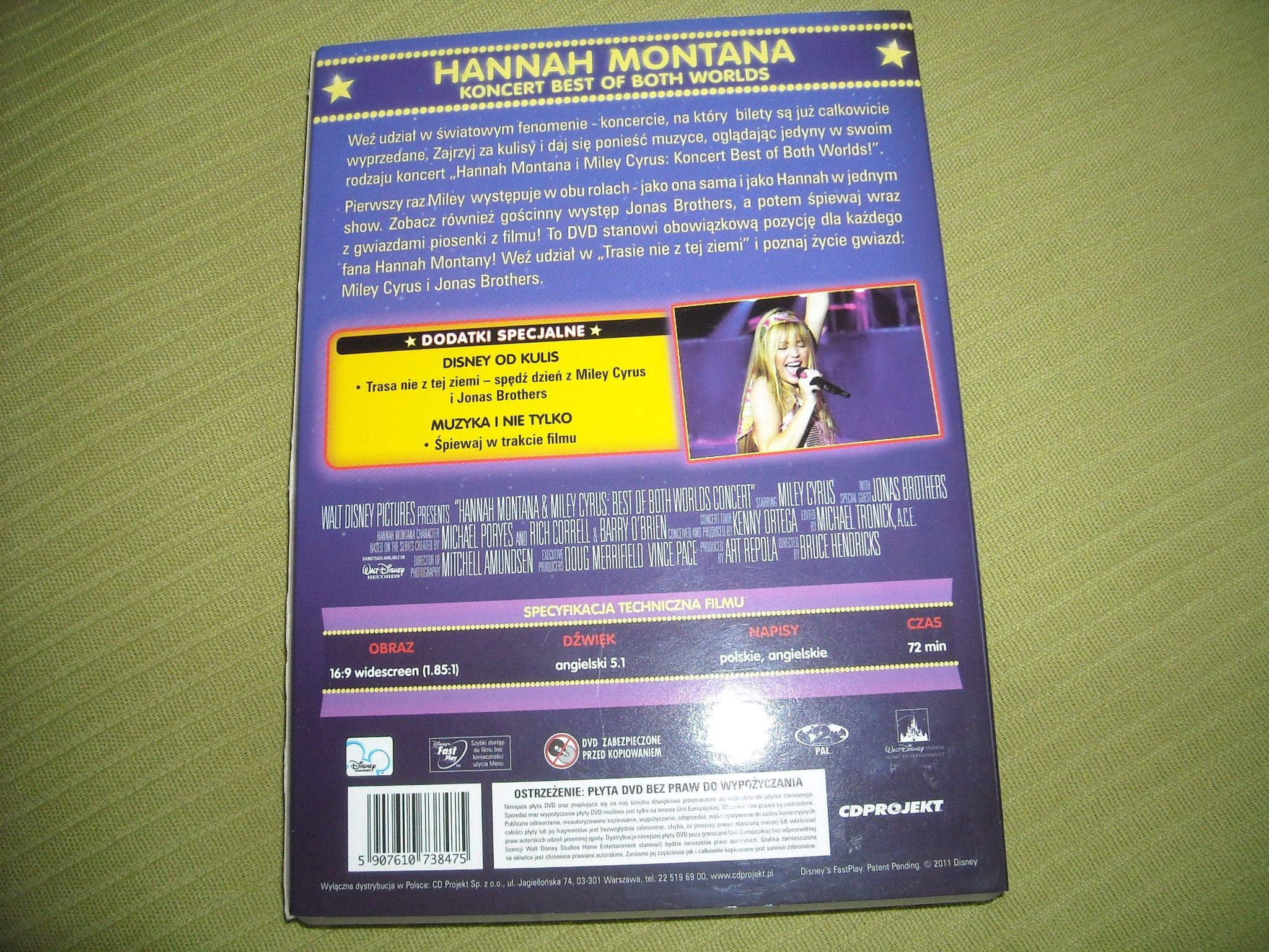 Hannah Montana płyta DVD-koncert "Best of Both Worlds!”