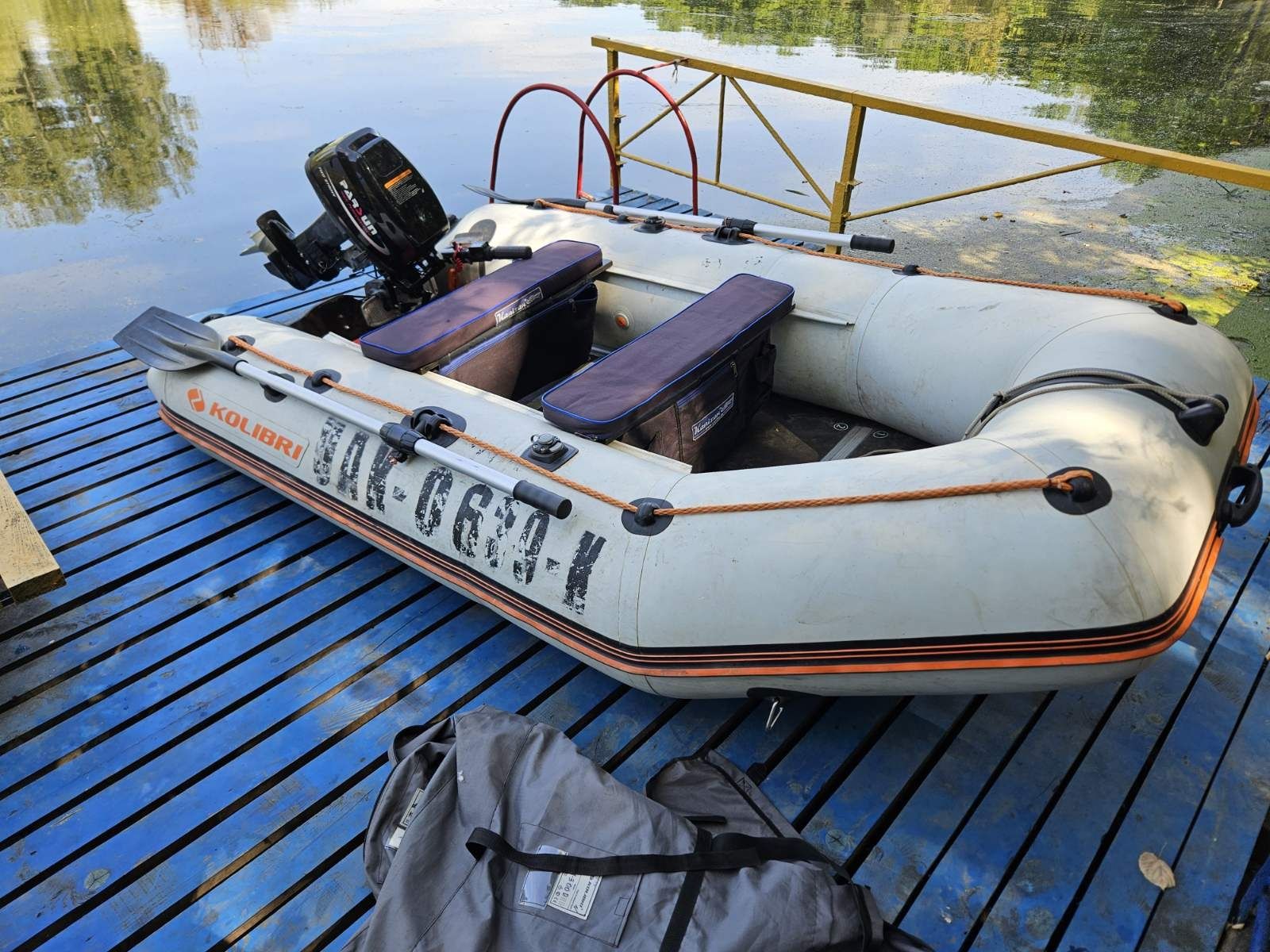 Лодка калибри с мотором 9.8 парсун