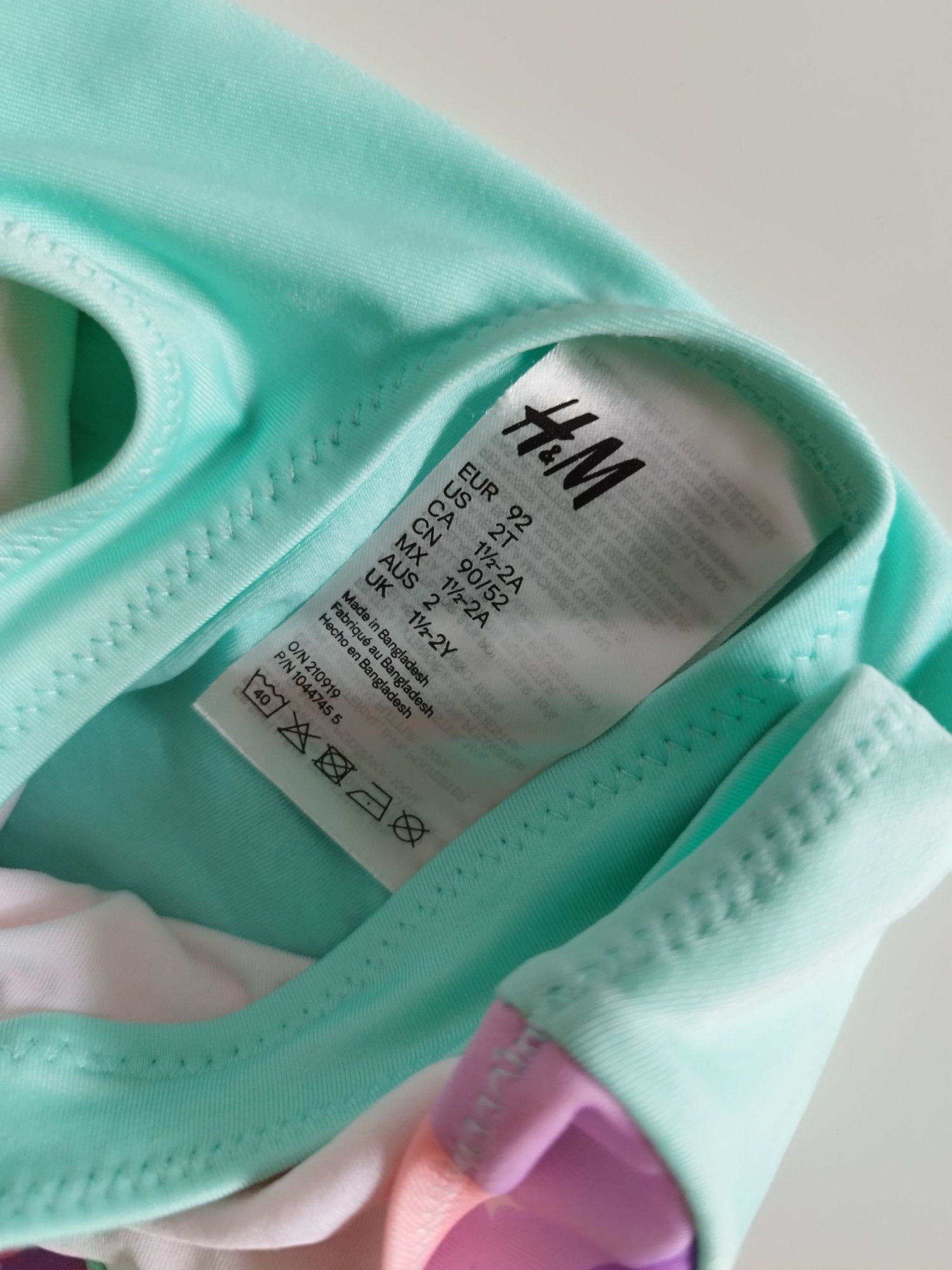 Kolorowy jednoczęściowy strój kąpielowy dla dziewczynki jednorożec H&M