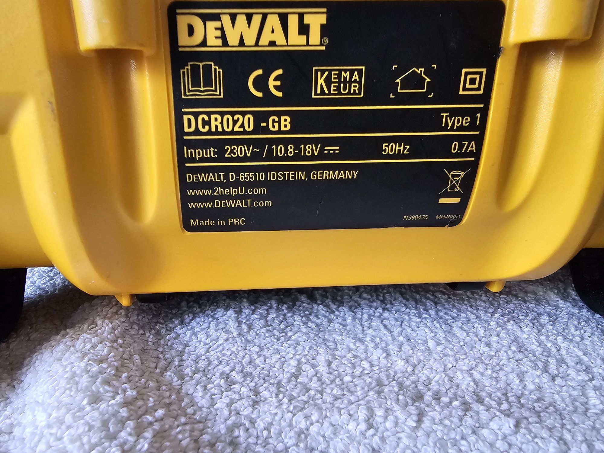 DeWalt DCR020 10,8 / 14,4 / 18 V XR Li-Ion DAB+