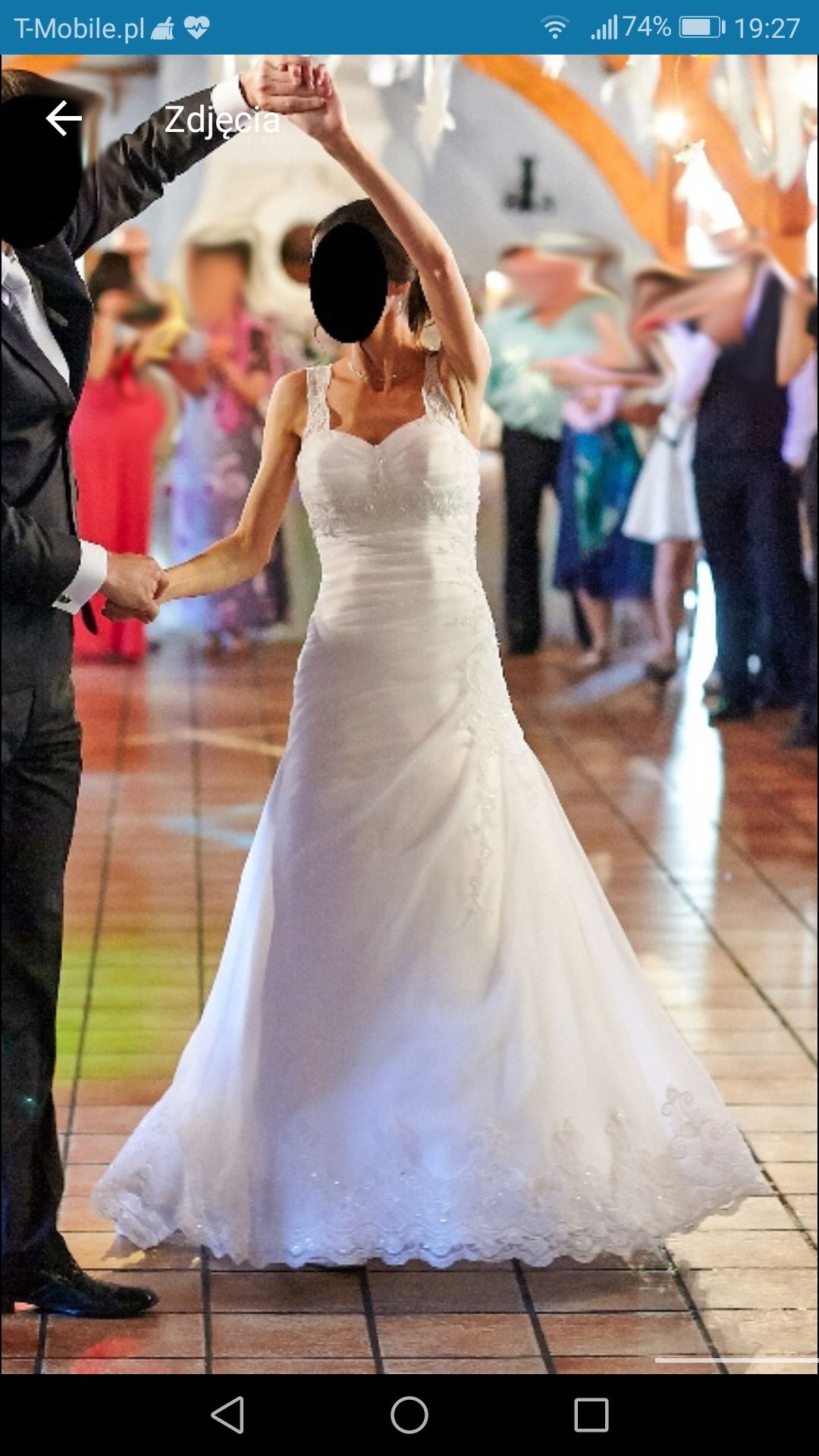 Suknia sukienka długa biała ślubna do ślubu w kształcie litery A