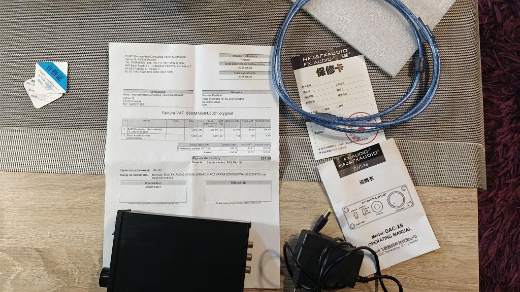 Karta dźwiękowa że wzmacniaczem Fx-Audio Dac X6