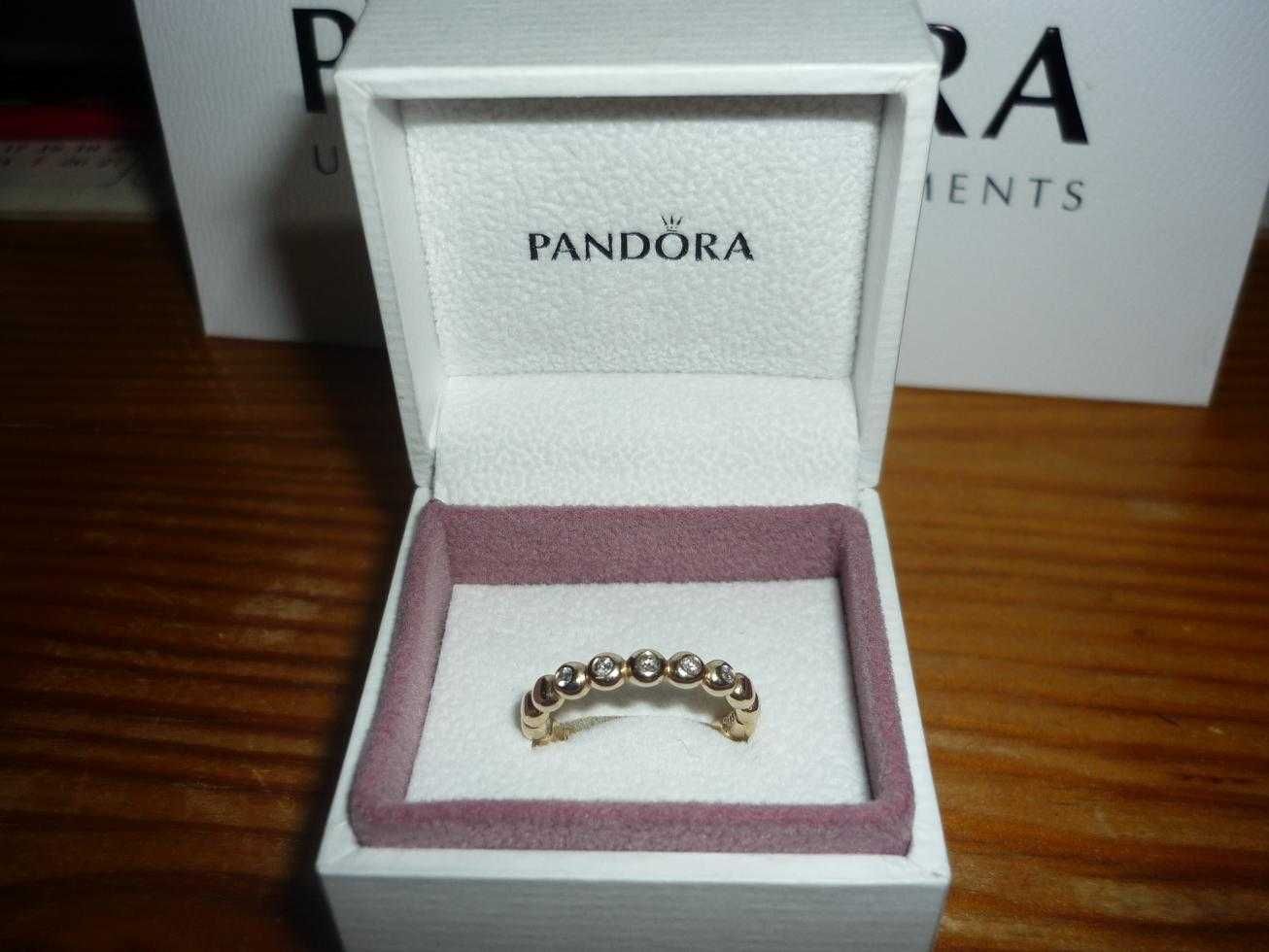 Pandora anel original em ouro e diamantes medida 54