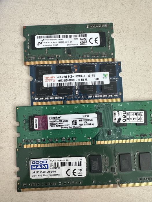 Оперативна память ddr3, ddr4, so-dim