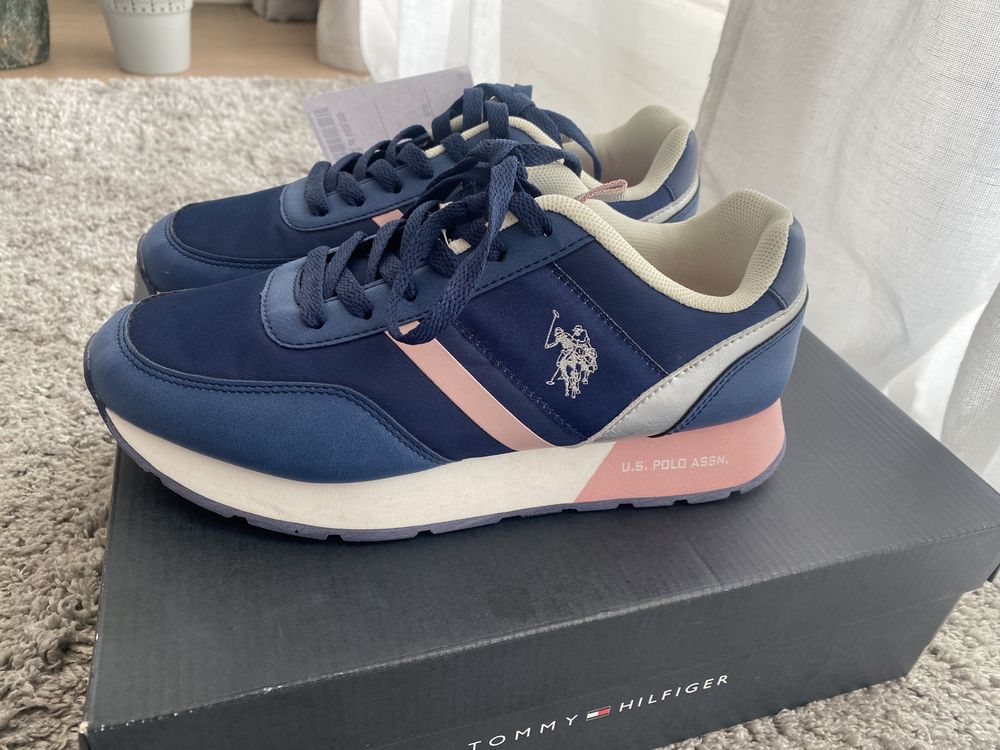 Sneakersy buty Ralph Lauren Polo Nylon eco 37 granatowe nowe z metkami