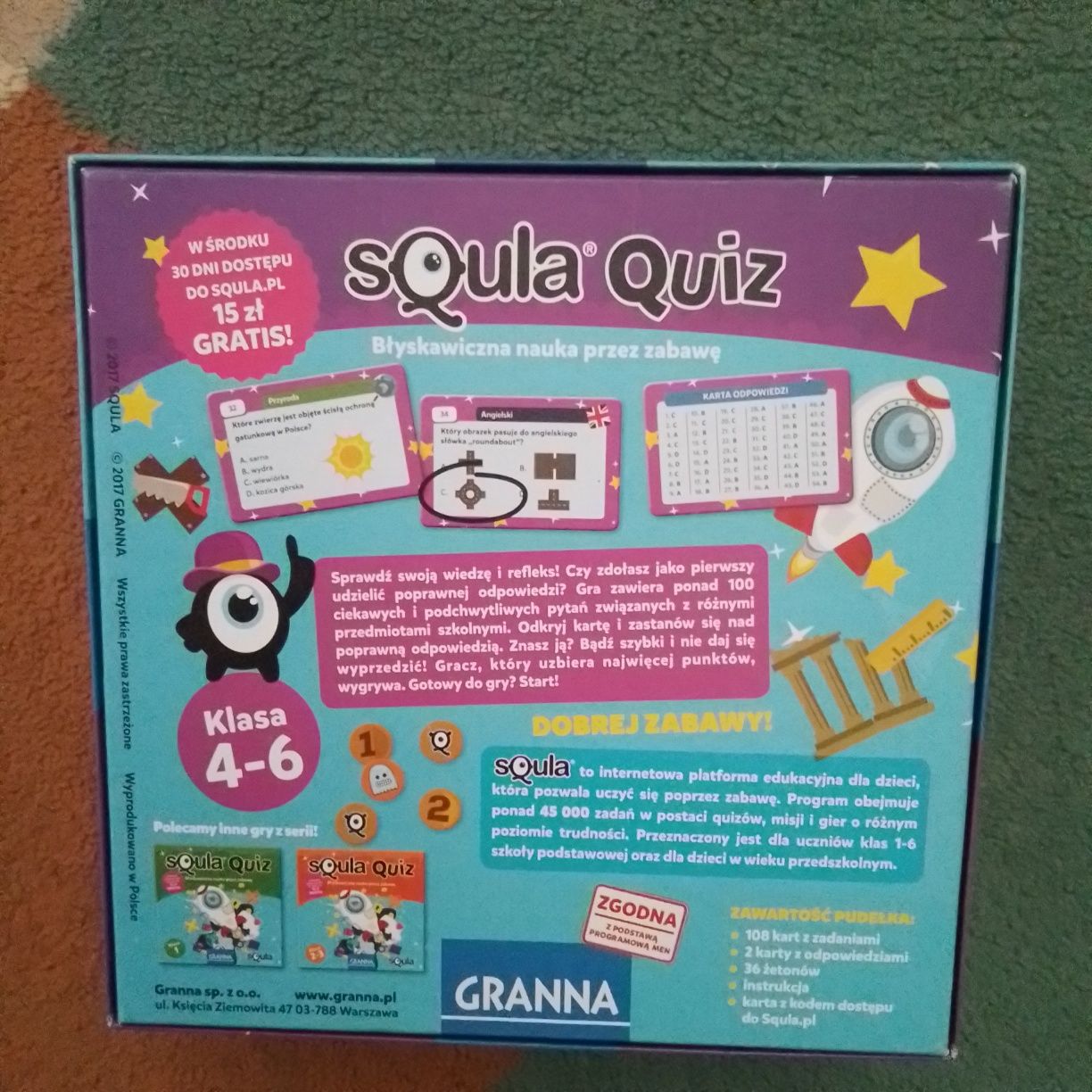Gra edukacyjna Squla Quiz klasa 4-6