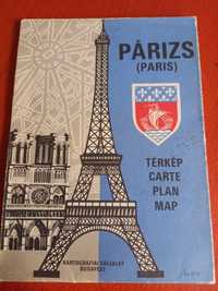 Mapa Miasta Paryż pamiątka PRL 1974rok