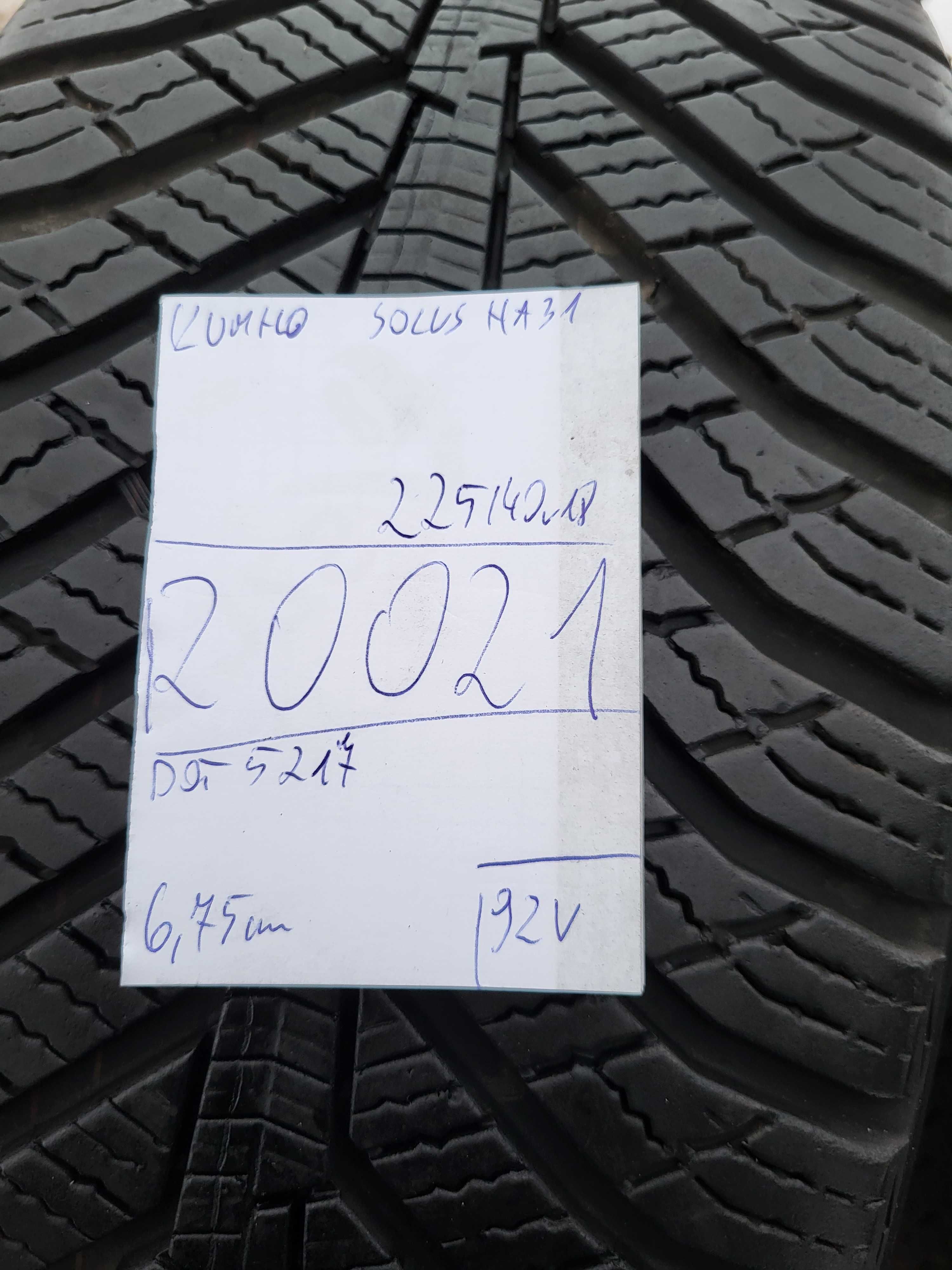 Kumho 225/40 r18 Solus HA31 /// 6,75mm!!! Gwarancja