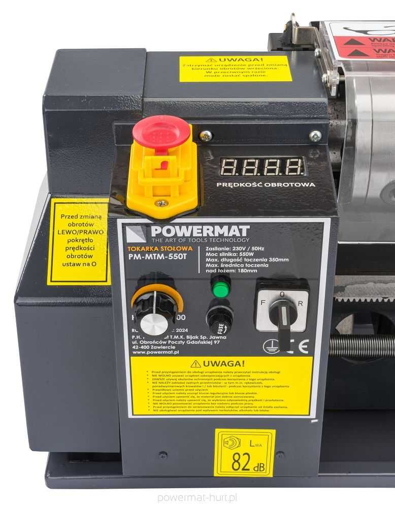 POWERMAT Mini Tokarka Stołowa Do Metalu Drewna 0-2500 Obr./min PM1314