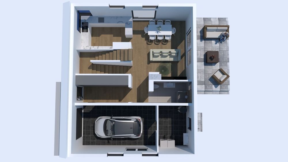 Osiedle domów jednorodzinnych na obrzeżach miasta